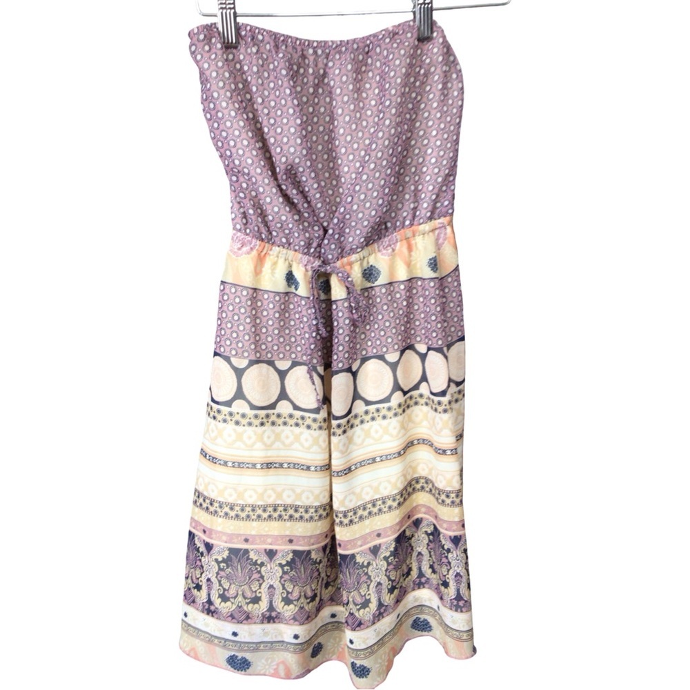 Mudd Pink and Cream Patterned Swim Bottoms